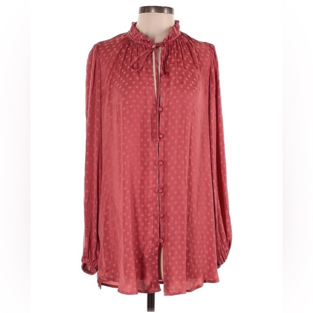Show Me Your Mumu Romantic Ruffle Polka Dot Oversized Tunic Top - Victorian Rose